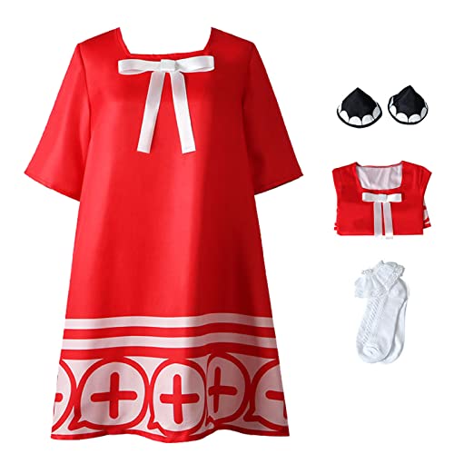 bi bi hou Anya Forger Cosplay Kostüm mit Perücke Anime Spy X Family Cosplay Kostüm Anya Cosplay Outfit Halloween Karneval Party Bühnenauftritt Kostüm für Erwachsene von bi bi hou