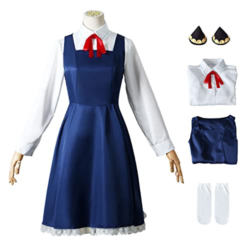 bi bi hou Anya Forger Cosplay Kostüm mit Perücke Anime Spy X Family Cosplay Kostüm Anya Cosplay Outfit Halloween Karneval Party Bühnenauftritt Kostüm für Erwachsene von bi bi hou