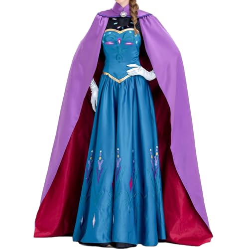 bi bi hou Damen Anna Prinzessin Kleid mit Perücke Schneekönigin Verkleidung Prinzessin Anna Cosplay Kostüm Weihnachten Halloween Karneval Party Bühnenauftritt Kostüm für Erwachsene bi bi hou Damen Anna Prinzessin Kleid mit Perücke Schneekönigin Verkleidung Prinzessin Anna Cosplay Kostüm Weihnachten Halloween Karneval Party Bühnenauftritt Kostüm für Erwachsene von bi bi hou