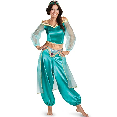 bi bi hou Damen Prinzessin Jasmin Kostüm mit Zubehör Prinzessin Aladdin Kostüm Arabische Prinzessin Verkleidung Bauchtanz Outfit Halloween Karneval Party Bühnenauftritt Kostüm für Erwachsene von bi bi hou