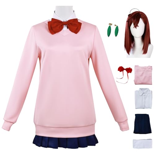 bi bi hou Dandadan Cosplay Ayase Momo Kostüm Set mit Perücke Anime Dan Da Dan Verkleidung Momo Ayase Cosplay JK Uniform Weihnachtstag Halloween Karneval Party Bühnenauftritt Kostüm von bi bi hou