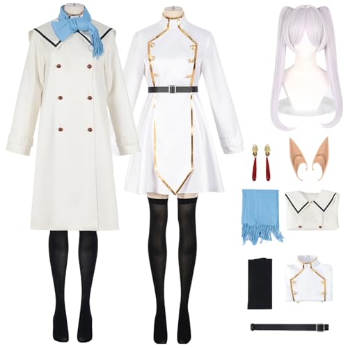 bi bi hou Frieren Cosplay Kostüm Set mit Perücke Anime Frieren at The Funeral Verkleidung Frieren Cosplay Costume Winterkleidung Halloween Karneval Weihnachten Party Kostüm für Erwachsene bi bi hou Frieren Cosplay Kostüm Set mit Perücke Anime Frieren at The Funeral Verkleidung Frieren Cosplay Costume Winterkleidung Halloween Karneval Weihnachten Party Kostüm für Erwachsene von bi bi hou