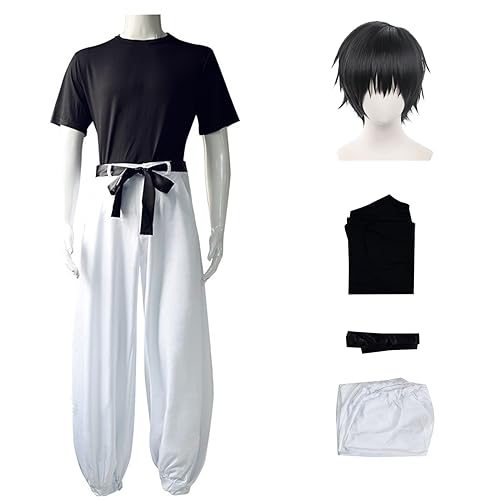 bi bi hou Fushiguro Toji Cosplay Kostüm Komplettes Set mit Perücke Anime Jujutsu Kaisen Cosplay Verkleidung Toji Fushiguro Cosplay Uniform Halloween Karneval Party Kostüm Erwachsene von bi bi hou