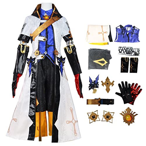 bi bi hou Genshin Impact Albedo Cosplay Kostüm Komplettes Set mit Perücke Genshin Albedo Cosplay Verkleidung Albedo Cosplay Uniform Halloween Karneval Party Bühnenauftritt Kostüm Erwachsene von bi bi hou