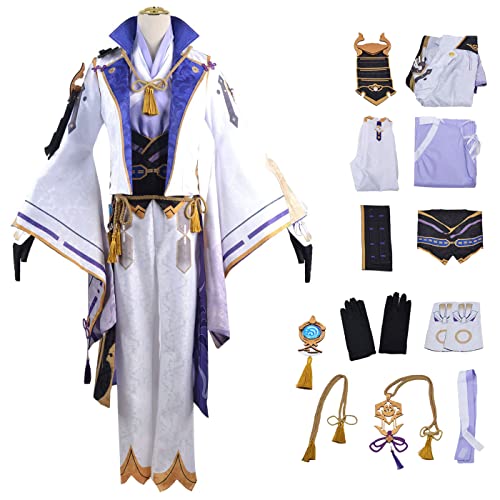 bi bi hou Genshin Impact Ayato Cosplay Kostüm Komplettes Set mit Perücke Genshin Ayato Cosplay Verkleidung Ayato Cosplay Uniform Halloween Karneval Party Bühnenauftritt Kostüm Erwachsene von bi bi hou