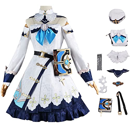 bi bi hou Genshin Impact Barbara Cosplay Kostüm Komplettes Set mit Perücke Genshin Barbara Cosplay Verkleidung Barbara Cosplay Uniform Halloween Karneval Party Bühnenauftritt Kostüm Erwachsene von bi bi hou