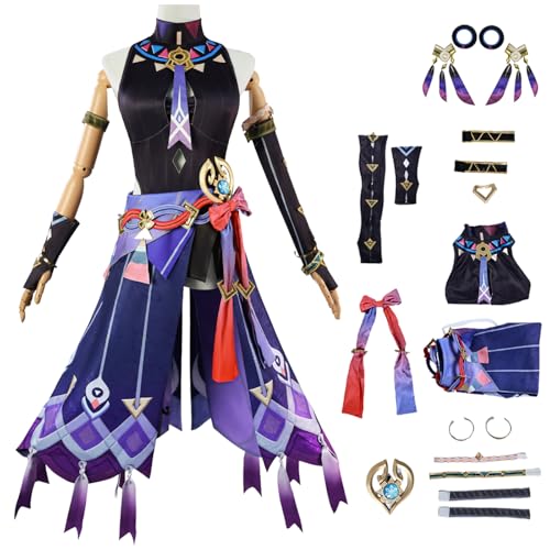 bi bi hou Genshin Impact Citlali Cosplay Kostüm Set mit Perücke Genshin Cosplay Verkleidung Citlali Cosplay Uniform Weihnachtstag Halloween Karneval Party Bühnenauftritt Kostüm Erwachsene von bi bi hou