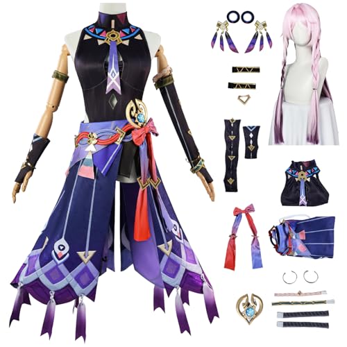 bi bi hou Genshin Impact Citlali Cosplay Kostüm Set mit Perücke Genshin Cosplay Verkleidung Citlali Cosplay Uniform Weihnachtstag Halloween Karneval Party Bühnenauftritt Kostüm Erwachsene von bi bi hou