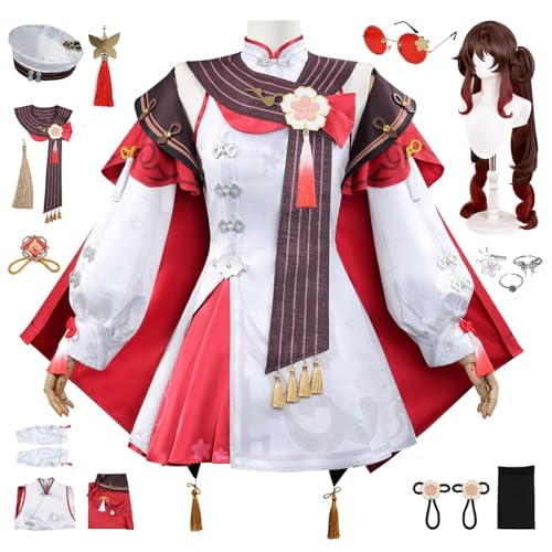 bi bi hou Genshin Impact Hutao Cosplay Kostüm Set mit Perücke Genshin Verkleidung Hu Tao New Skin Cosplay Uniform Weihnachtstag Halloween Karneval Party Bühnenauftritt Kostüm Erwachsene bi bi hou Genshin Impact Hutao Cosplay Kostüm Set mit Perücke Genshin Verkleidung Hu Tao New Skin Cosplay Uniform Weihnachtstag Halloween Karneval Party Bühnenauftritt Kostüm Erwachsene von bi bi hou