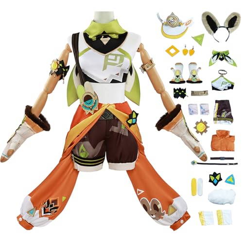 bi bi hou Genshin Impact Kachina Cosplay Kostüm Set mit Perücke Genshin Cosplay Verkleidung Kachina Cosplay Uniform Weihnachtstag Halloween Karneval Party Bühnenauftritt Kostüm Erwachsene von bi bi hou