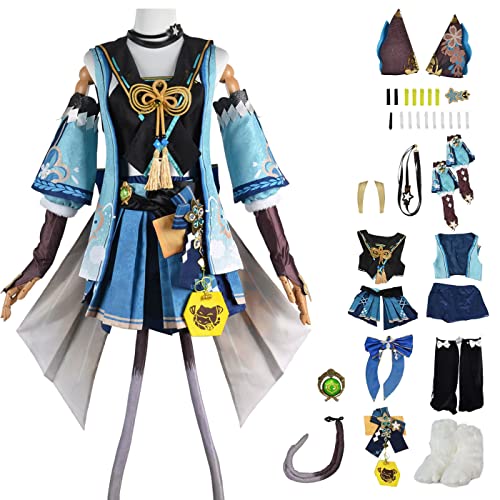 bi bi hou Genshin Impact Kirara Cosplay Kostüm Komplettes Set mit Perücke Genshin Kirara Cosplay Verkleidung Kirara Cosplay Uniform Halloween Karneval Party Bühnenauftritt Kostüm Erwachsene von bi bi hou