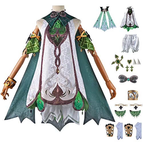 bi bi hou Genshin Impact Nahida Cosplay Kostüm Komplettes Set Genshin Cosplay Verkleidung Nahida Cosplay Kostüm Halloween Karneval Party Bühnenauftritt Kostüm Erwachsene Damen von bi bi hou