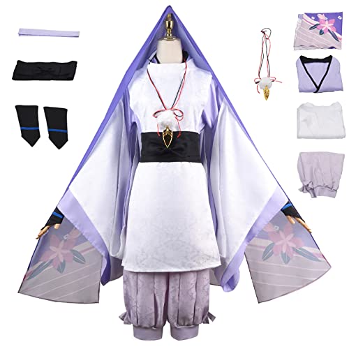 bi bi hou Genshin Impact Scaramouche Cosplay Kostüm Komplettes Set mit Perücke Genshin Cosplay Verkleidung Balladeer Cosplay Kimono Halloween Karneval Party Bühnenauftritt Kostüm Erwachsene von bi bi hou