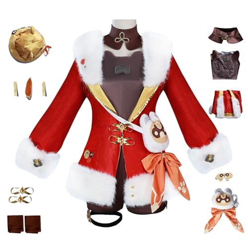 bi bi hou Genshin Impact Xiangling Cosplay Kostüm Set mit Perücke Genshin Verkleidung Xiangling New Skin Cosplay Uniform Weihnachtstag Halloween Karneval Party Bühnenauftritt Kostüm Erwachsene von bi bi hou