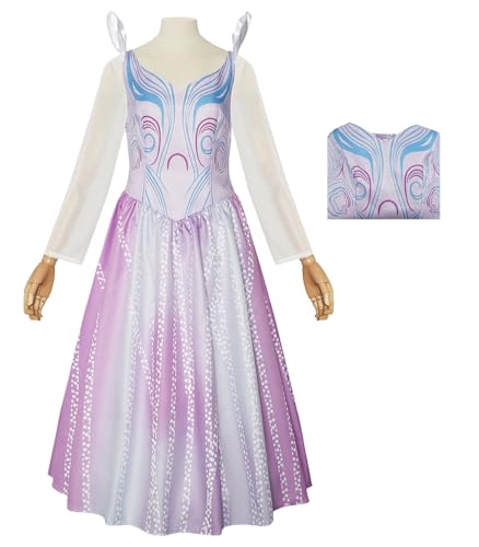 bi bi hou Glinda Cosplay Kostüm Wicked Hexe Glinda Verkleidung Hexen Kostüm Glinda Kleid Lila Weihnachtstag Halloween Karneval Party Bühnenauftritt Kostüm Erwachsene von bi bi hou