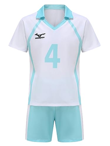 bi bi hou Haikyuu Cosplay Kostüm Aoba Johsai High School Trikot Set T-Shirt und Shorts Haikyuu Iwaizumi Hajime Volleyball Club Uniform Jersey Weihnachten Halloween Karneval Party Sport Kostüm von bi bi hou