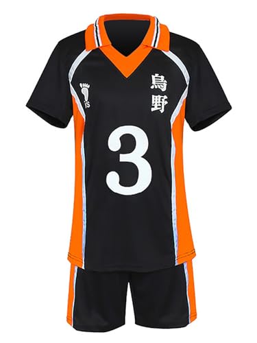 bi bi hou Haikyuu Cosplay Kostüm Karasuno High School Trikot Set T-Shirt und Shorts Haikyuu Asahi Azumane Volleyball Club Uniform Jersey Weihnachten Halloween Karneval Party Sport Kostüm von bi bi hou