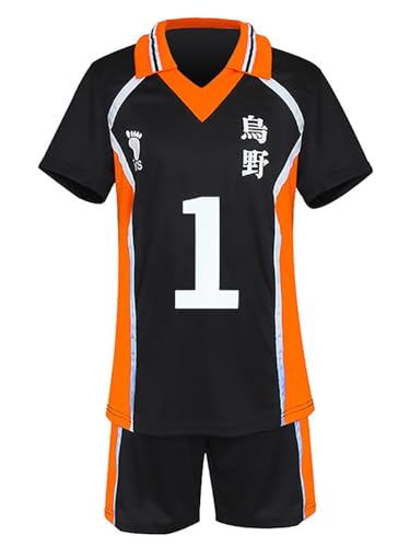 bi bi hou Haikyuu Cosplay Kostüm Karasuno High School Trikot Set T-Shirt und Shorts Haikyuu Daichi Sawamura Volleyball Club Uniform Jersey Weihnachten Halloween Karneval Party Sport Kostüm von bi bi hou