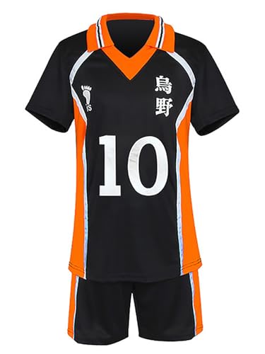 bi bi hou Haikyuu Cosplay Kostüm Karasuno High School Trikot Set T-Shirt und Shorts Haikyuu Hinata Shoyo Volleyball Club Uniform Jersey Weihnachten Halloween Karneval Party Sport Kostüm von bi bi hou