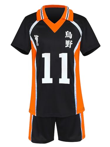 bi bi hou Haikyuu Cosplay Kostüm Karasuno High School Trikot Set T-Shirt und Shorts Haikyuu Kei Tsukishima Volleyball Club Uniform Jersey Weihnachten Halloween Karneval Party Sport Kostüm von bi bi hou