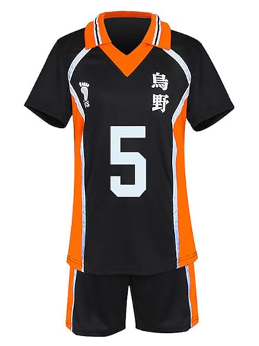 bi bi hou Haikyuu Cosplay Kostüm Karasuno High School Trikot Set T-Shirt und Shorts Haikyuu Ryunosuke Tanaka Volleyball Club Uniform Jersey Weihnachten Halloween Karneval Party Sport Kostüm von bi bi hou