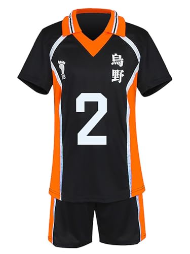 bi bi hou Haikyuu Cosplay Kostüm Karasuno High School Trikot Set T-Shirt und Shorts Haikyuu Sugawara Koushi Volleyball Club Uniform Jersey Weihnachten Halloween Karneval Party Sport Kostüm von bi bi hou