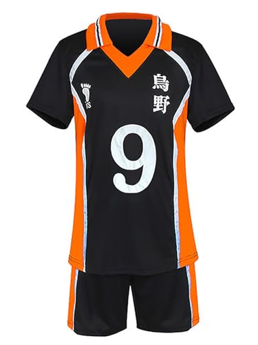 bi bi hou Haikyuu Cosplay Kostüm Karasuno High School Trikot Set T-Shirt und Shorts Haikyuu Tobio Kageyama Volleyball Club Uniform Jersey Weihnachten Halloween Karneval Party Sport Kostüm von bi bi hou