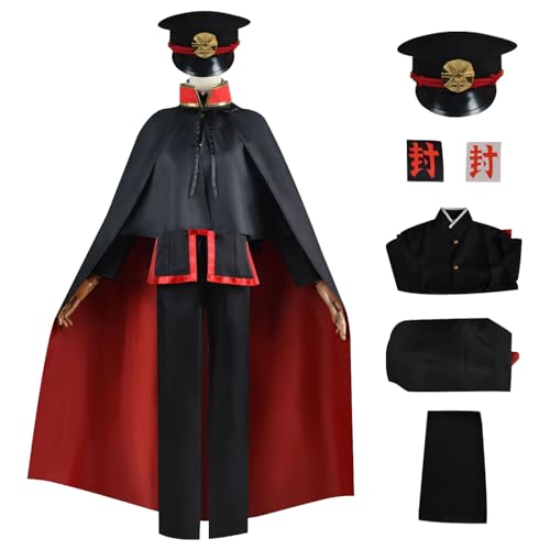 bi bi hou Hanako Kun Cosplay Kostüm Set mit Perücke Anime Toilet Bound Hanako Kun Cosplay Verkleidung Hanako Kun Outfit Halloween Karneval Party Bühnenauftritt Kostüm für Erwachsene Unisex von bi bi hou