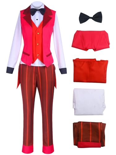 bi bi hou Hazbin Hotel Elizabeth Cosplay Kostüm Set Anime Hazbin Hotel Verkleidung Elizabeth Uniform Weihnachten Halloween Karneval Party Bühnenauftritt Kostüm für Erwachsene von bi bi hou