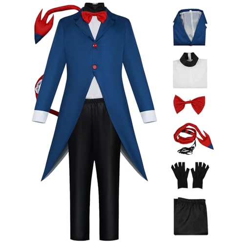 bi bi hou Hazbin Hotel Moxxie Cosplay Kostüm Blau Blazer Anime Hazbin Hotel Verkleidung Helluva Boss Moxxie Uniform Weihnachten Halloween Karneval Party Bühnenauftritt Kostüm für Erwachsene von bi bi hou