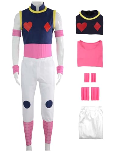 bi bi hou Hisoka Cosplay Kostüm Set Anime Hunter X Hunter Verkleidung Hisoka Cosplay Outfit Weihnachten Halloween Karneval Party Bühnenauftritt Kostüm Erwachsene von bi bi hou