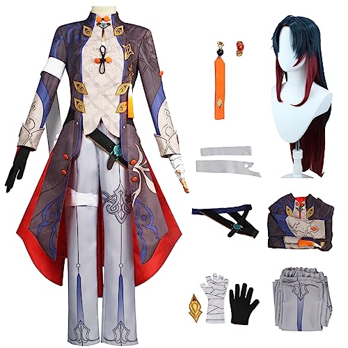 bi bi hou Honkai Star Rail Blade Cosplay Kostüm Komplettes Set mit Perücke Star Rail Blade Cosplay Verkleidung Blade Uniform Halloween Karneval Party Bühnenauftritt Kostüm Erwachsene von bi bi hou