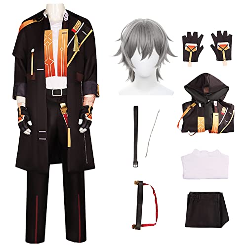 bi bi hou Honkai Star Rail Caelus Cosplay Kostüm mit Perücke Star Rail Trailblazer Caelus Cosplay Verkleidung Caelus Uniform Halloween Karneval Party Bühnenauftritt Kostüm Erwachsene von bi bi hou