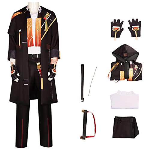 bi bi hou Honkai Star Rail Caelus Cosplay Kostüm mit Perücke Star Rail Trailblazer Caelus Cosplay Verkleidung Caelus Uniform Halloween Karneval Party Bühnenauftritt Kostüm Erwachsene von bi bi hou