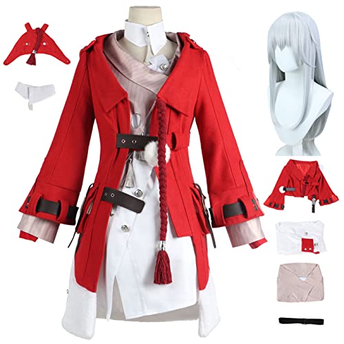 bi bi hou Honkai Star Rail Clara Cosplay Kostüm Komplettes Set mit Perücke Star Rail Clara Cosplay Verkleidung Clara Uniform Halloween Karneval Party Bühnenauftritt Kostüm Erwachsene von bi bi hou