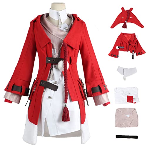 bi bi hou Honkai Star Rail Clara Cosplay Kostüm Komplettes Set mit Perücke Star Rail Clara Cosplay Verkleidung Clara Uniform Halloween Karneval Party Bühnenauftritt Kostüm Erwachsene von bi bi hou