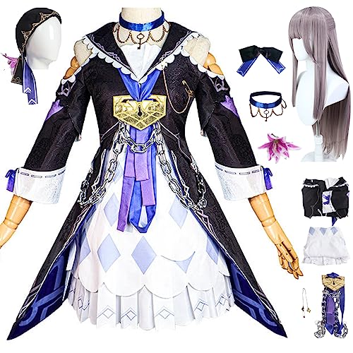 bi bi hou Honkai Star Rail Herta Cosplay Kostüm Komplettes Set mit Perücke Star Rail Herta Cosplay Verkleidung Herta Uniform Halloween Karneval Party Bühnenauftritt Kostüm Erwachsene von bi bi hou