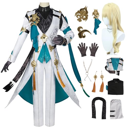 bi bi hou Honkai Star Rail Luocha Cosplay Kostüm Komplettes Set mit Perücke Star Rail Luocha Cosplay Verkleidung Luocha Uniform Halloween Karneval Party Bühnenauftritt Kostüm Erwachsene von bi bi hou