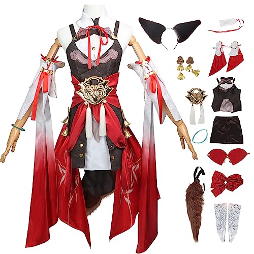 bi bi hou Honkai Star Rail Tingyun Cosplay Kostüm Komplettes Set mit Perücke Star Rail Tingyun Cosplay Verkleidung Tingyun Uniform Halloween Karneval Party Bühnenauftritt Kostüm Erwachsene von bi bi hou