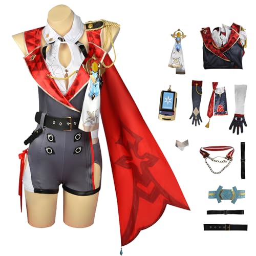 bi bi hou Honkai Star Rail Topaz Cosplay Kostüm Komplettes Set mit Perücke Star Rail Topaz Cosplay Verkleidung Topaz Uniform Halloween Karneval Party Bühnenauftritt Kostüm Erwachsene von bi bi hou