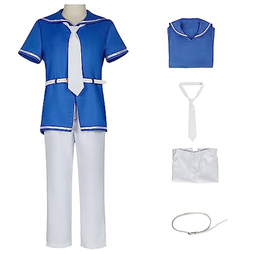 bi bi hou Hoshino Akua Cosplay Kostüm mit Perücke Anime Oshi no Ko Cosplay Verkleidung Akua Hoshino Cosplay Uniform Halloween Karneval Party Bühnenauftritt Japanisch Matrosen Kostüm von bi bi hou