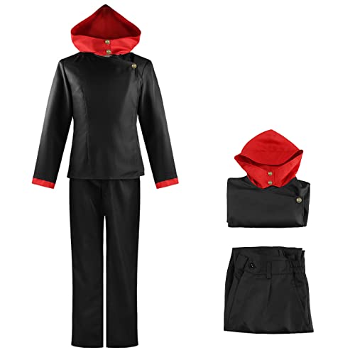 bi bi hou Itadori Yuji Cosplay Kostüm Komplettes Set mit Perücke Anime Jujutsu Kaisen Cosplay Verkleidung Yuji Itadori Cosplay Schuluniform Halloween Karneval Party Kostüm Erwachsene von bi bi hou