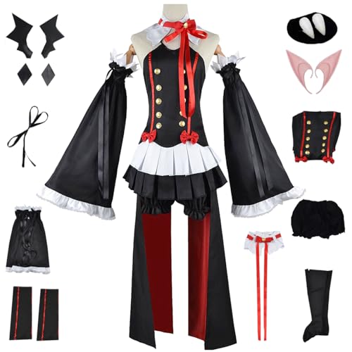 bi bi hou Krul Tepes Cosplay Kostüm Komplettes Set mit Perücke Anime Seraph of the end Cosplay Krul Verkleidung Gothic Lolita Kleid Halloween Karneval Party Bühnenauftritt Kostüm Erwachsene von bi bi hou