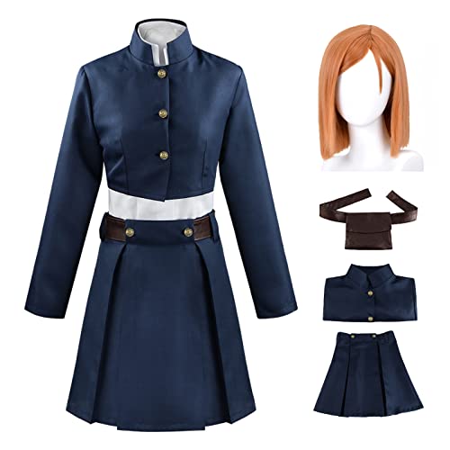 bi bi hou Kugisaki Nobara Cosplay Kostüm Komplettes Set mit Perücke Anime Jujutsu Kaisen Cosplay Verkleidung Nobara Kugisaki Cosplay Schuluniform Halloween Karneval Party Kostüm Erwachsene von bi bi hou