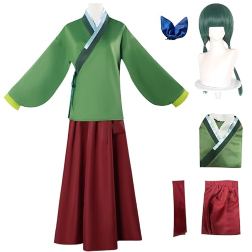 bi bi hou Maomao Cosplay Kostüm Komplettes Set mit Perücke Anime The Apothecary Diaries Cosplay Verkleidung Mao Mao Kostüm Hanfu Halloween Karneval Party Bühnenauftritt Kostüm für Erwachsene von bi bi hou