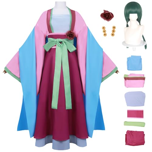 bi bi hou Maomao Cosplay Kostüm Komplettes Set mit Perücke Anime The Apothecary Diaries Cosplay Verkleidung Maomao Kostüm Hanfu Rosa Halloween Karneval Party Bühnenauftritt Kostüm Erwachsene von bi bi hou