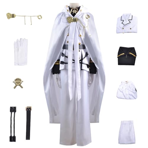 bi bi hou Mikaela Hyakuya Cosplay Kostüm Komplettes Set mit Perücke Anime Seraph of The end Cosplay Mikaela Verkleidung Vampir Uniform Halloween Karneval Party Bühnenauftritt Kostüm Erwachsene von bi bi hou