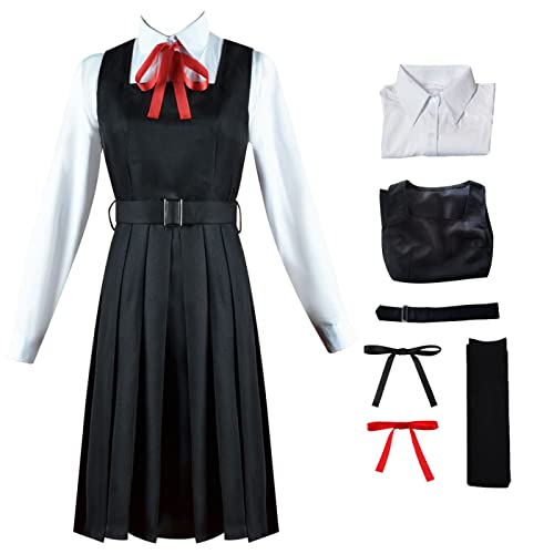 bi bi hou Mitaka ASA Cosplay Kostüm mit Perücke Anime Chainsaw Man Cosplay Kostüm Mitaka Cosplay Outfit Complete Set Halloween Karneval Party Kostüm für Erwachsene von bi bi hou