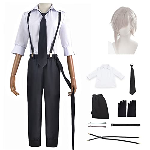 bi bi hou Nakajima Atsushi Cosplay Kostüm Komplettes Set mit Perücke Anime Bungo Stray Dogs Cosplay Verkleidung Atsushi Nakajima Uniform Halloween Karneval Party Bühnenauftritt Kostüm Erwachsene von bi bi hou