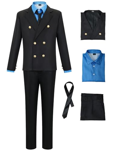 bi bi hou Sanji Cosplay Kostüm Set Anime Verkleidung Sanji Cosplay Halloween Karneval Weihnachten Party Kostüm für Erwachsene von bi bi hou